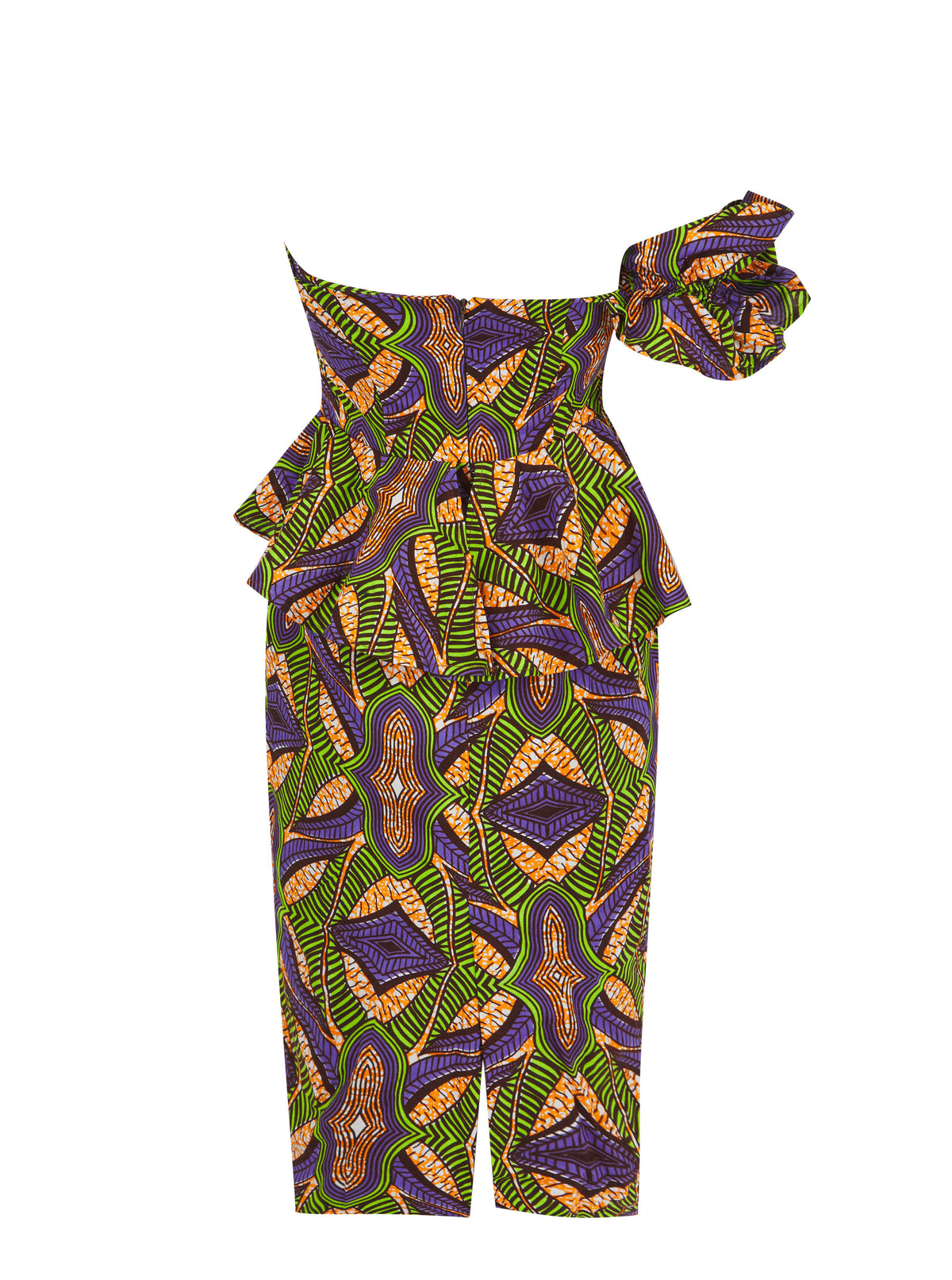 African print peplum dress