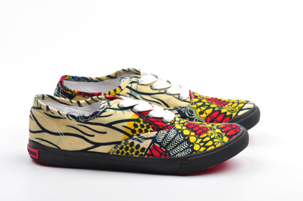 African Print Canvas Sneaker-Rising Sun - OHEMA OHENE AFRICAN INSPIRED FASHION