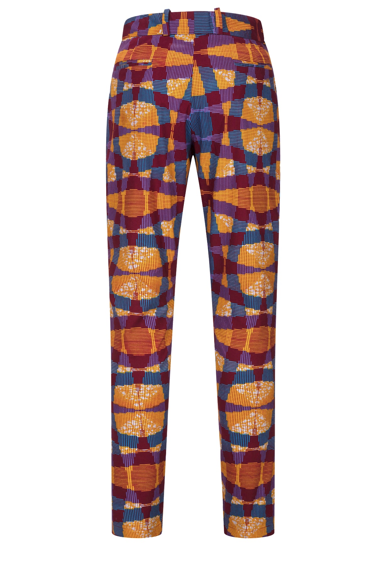 Osei straight leg trousers-Abstract Check - OHEMA OHENE AFRICAN INSPIRED FASHION