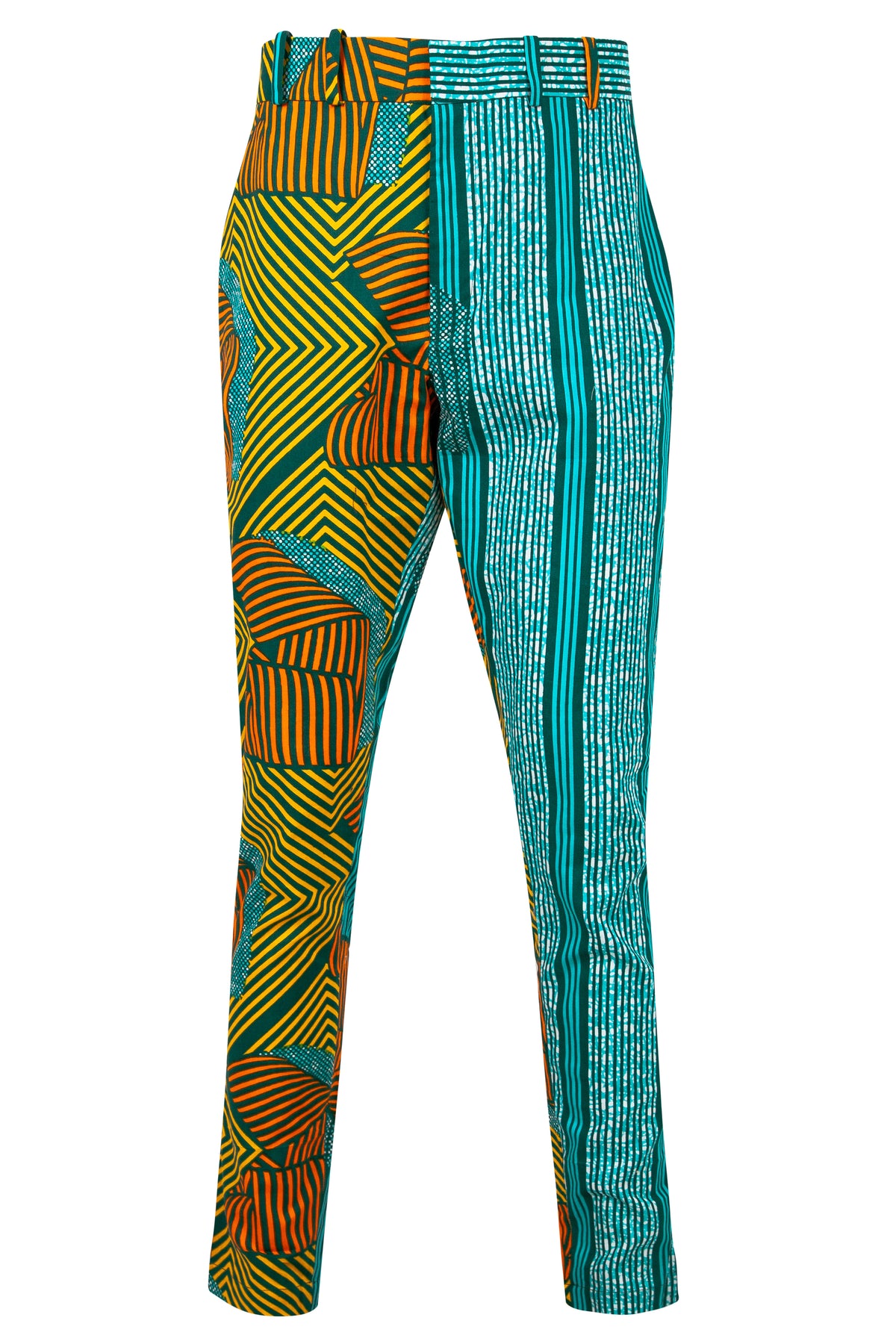 Osei Men's African print fitted trousers-Asso - OHEMA OHENE AFRICAN INSPIRED FASHION