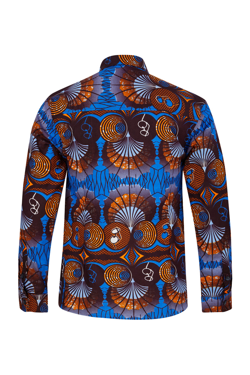 Luca Long sleeve African print shirt - OHEMA OHENE AFRICAN INSPIRED FASHION