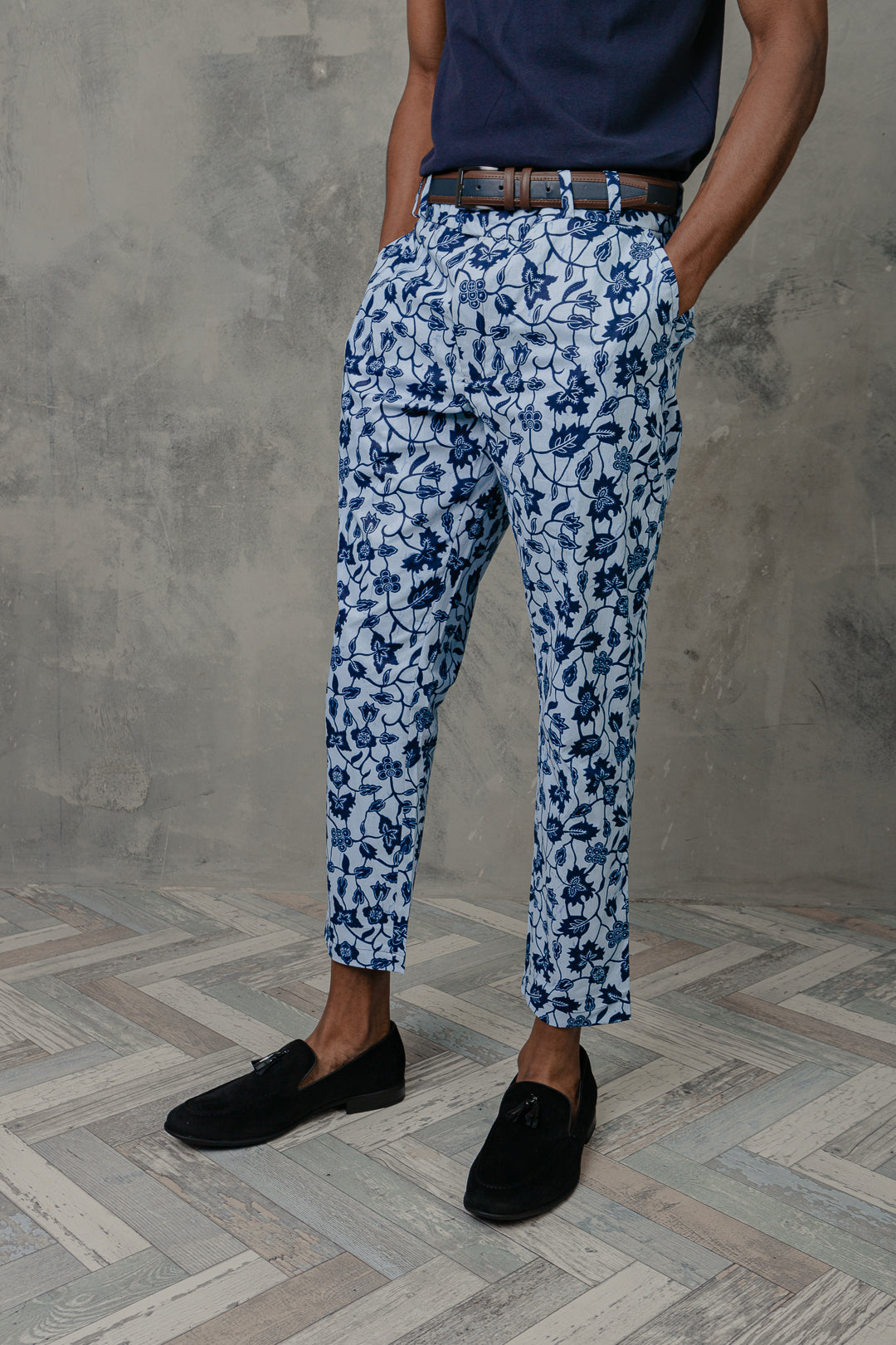 Men's Floral African print cropped Trousers