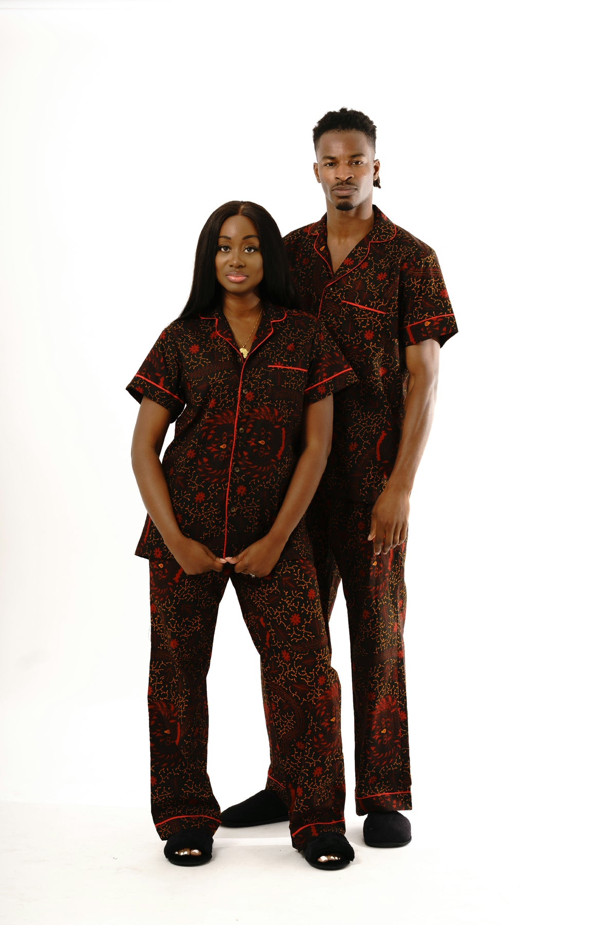 African print Pyjamas-Black Rooster - OHEMA OHENE AFRICAN INSPIRED FASHION