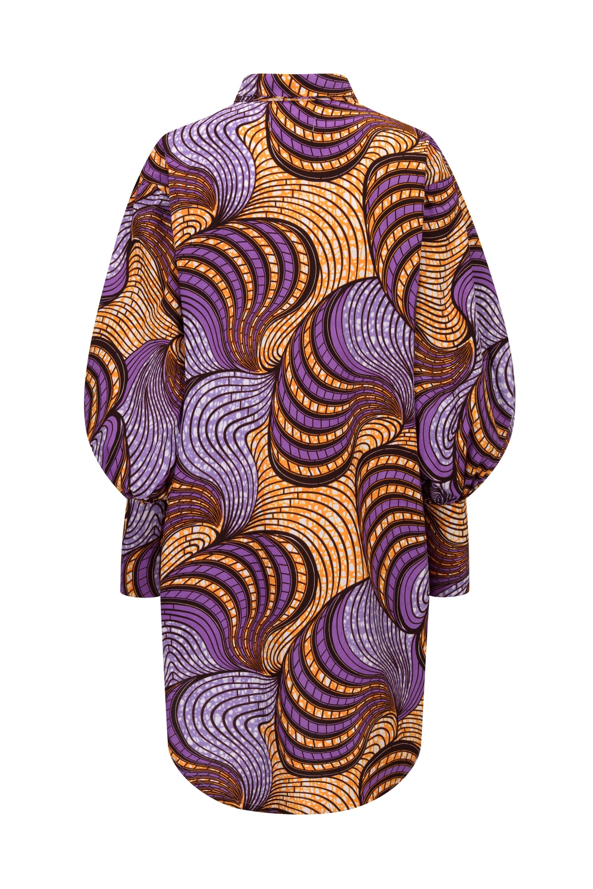 Oversized African print shirt dress