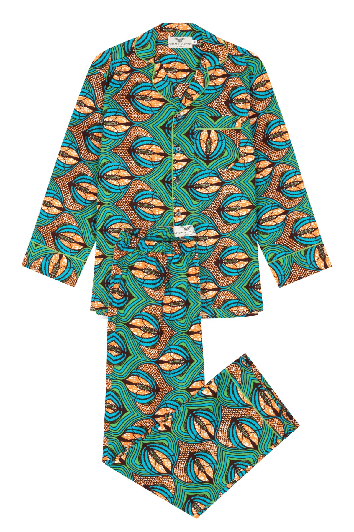 Green African print Pyjamas Christmas