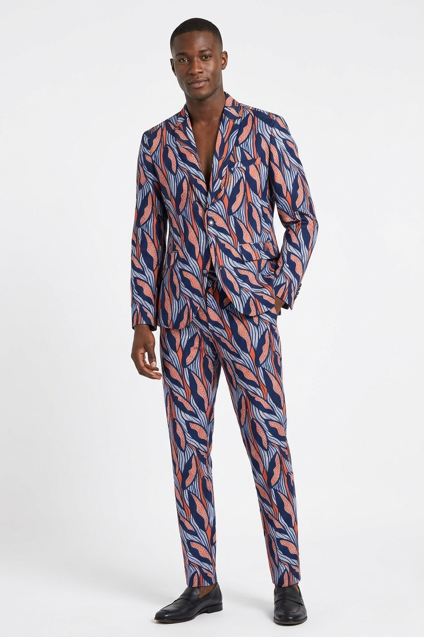 Men's African print suit Ohema Ohene