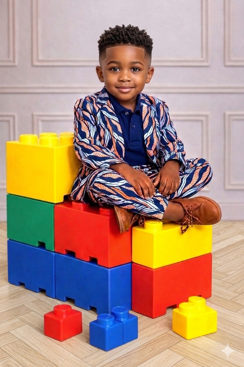 Kids African print suit Ohema Ohene