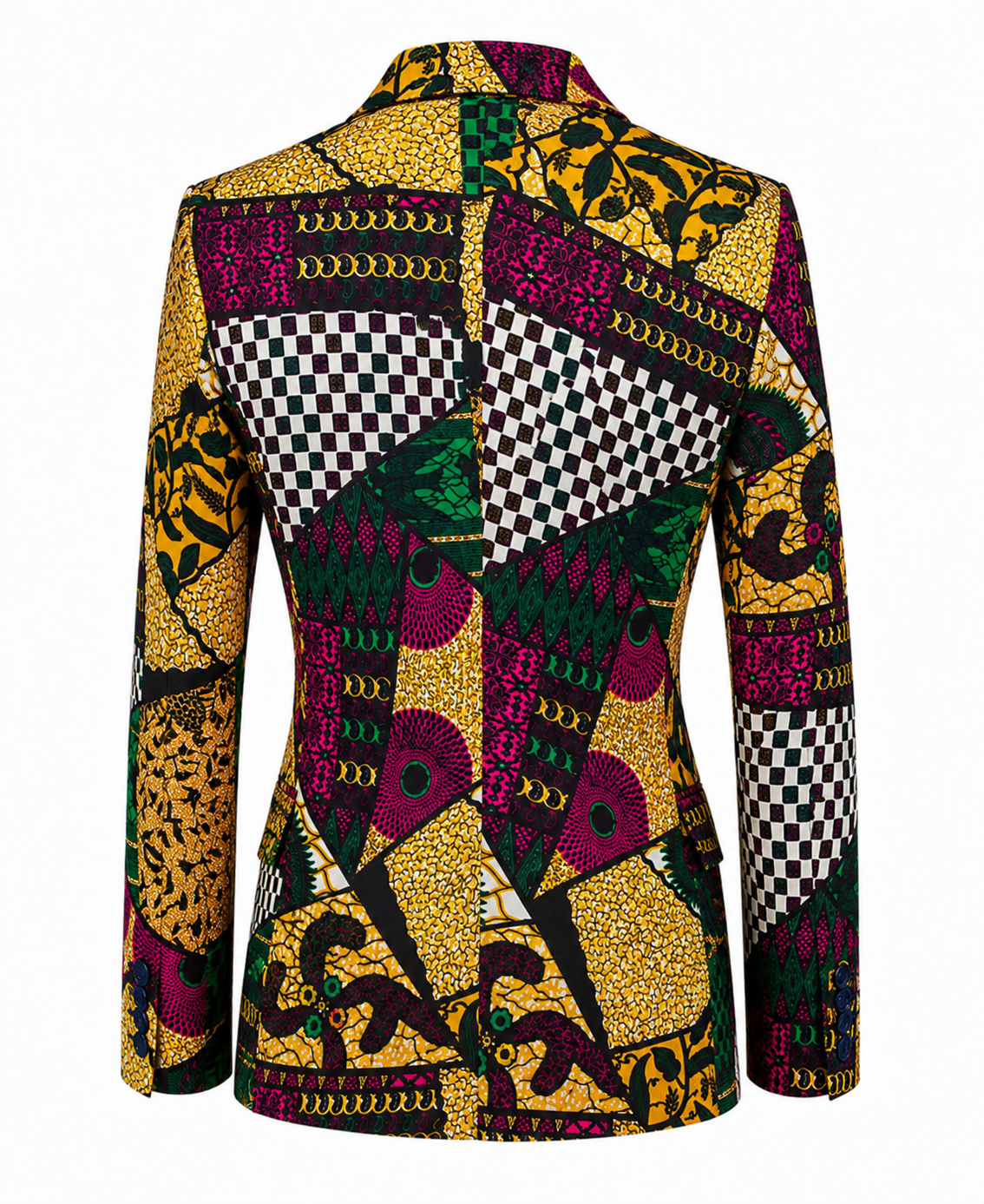 Ladies Double-Breasted African Print Blazer – Akosombo