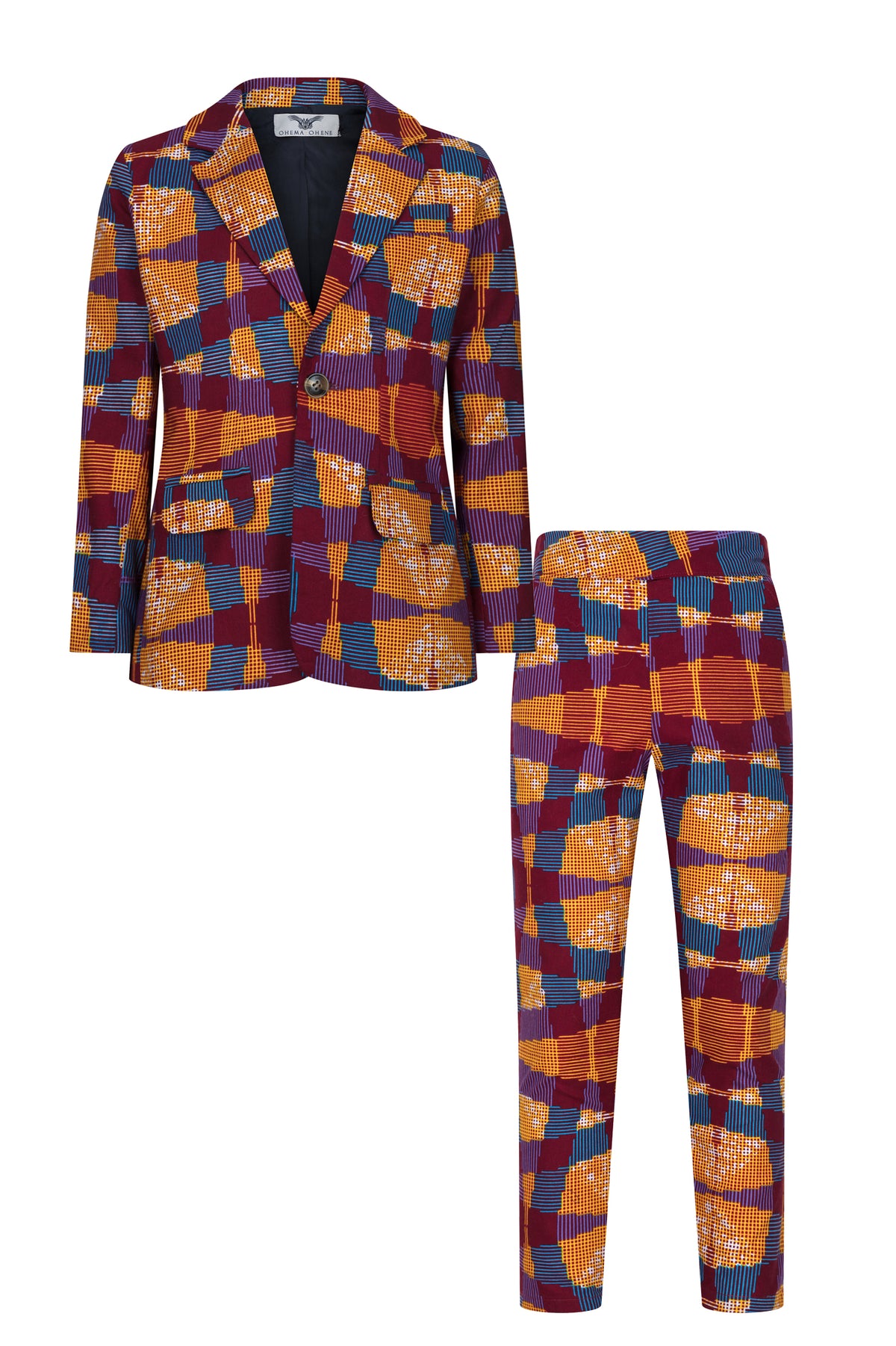 Kids Unisex Suit set-Abstract check