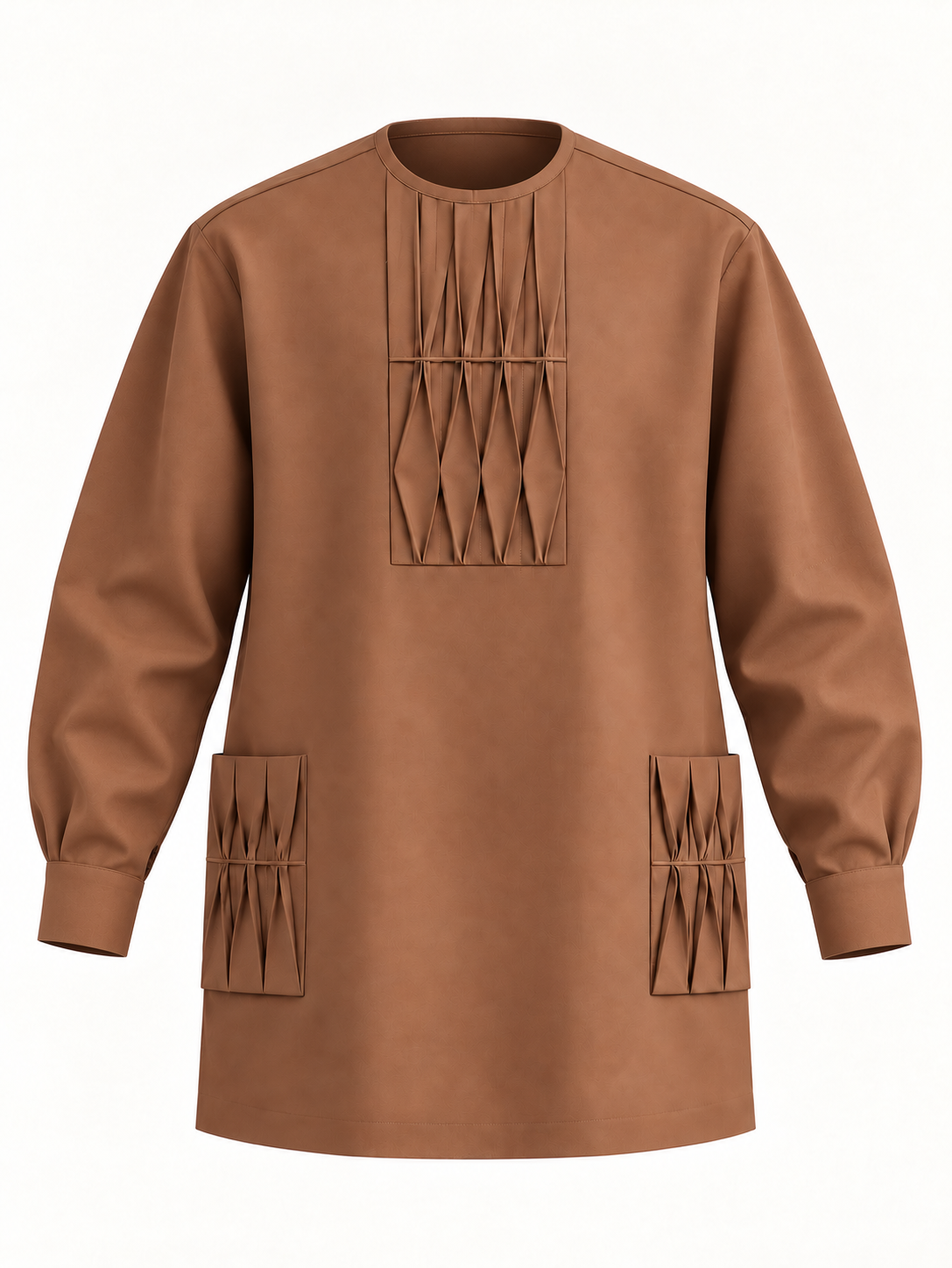 Men's Origami Pleated Front Kaftan Suit