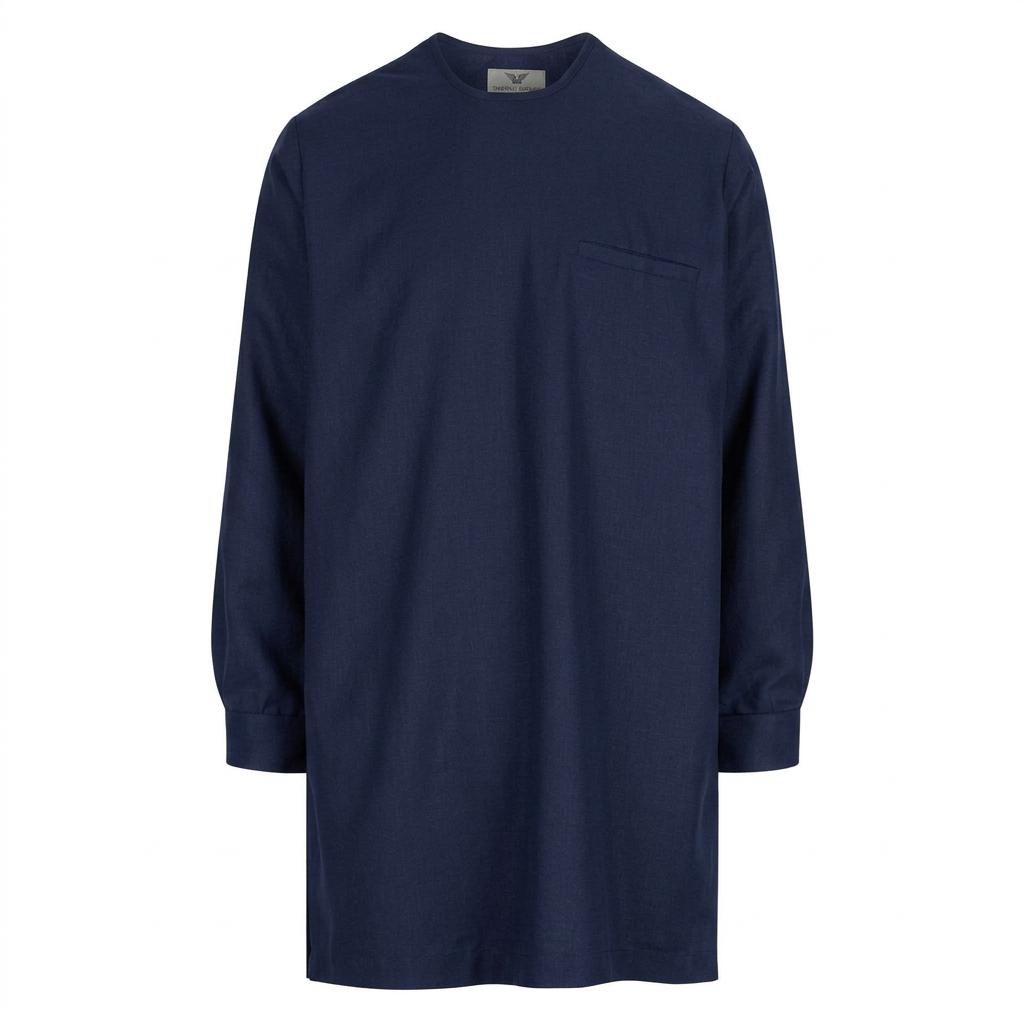 Men's Black Long Kaftan Suit Navy