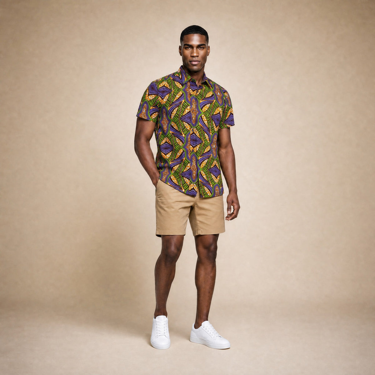 Men's Short Sleeve African print shirt