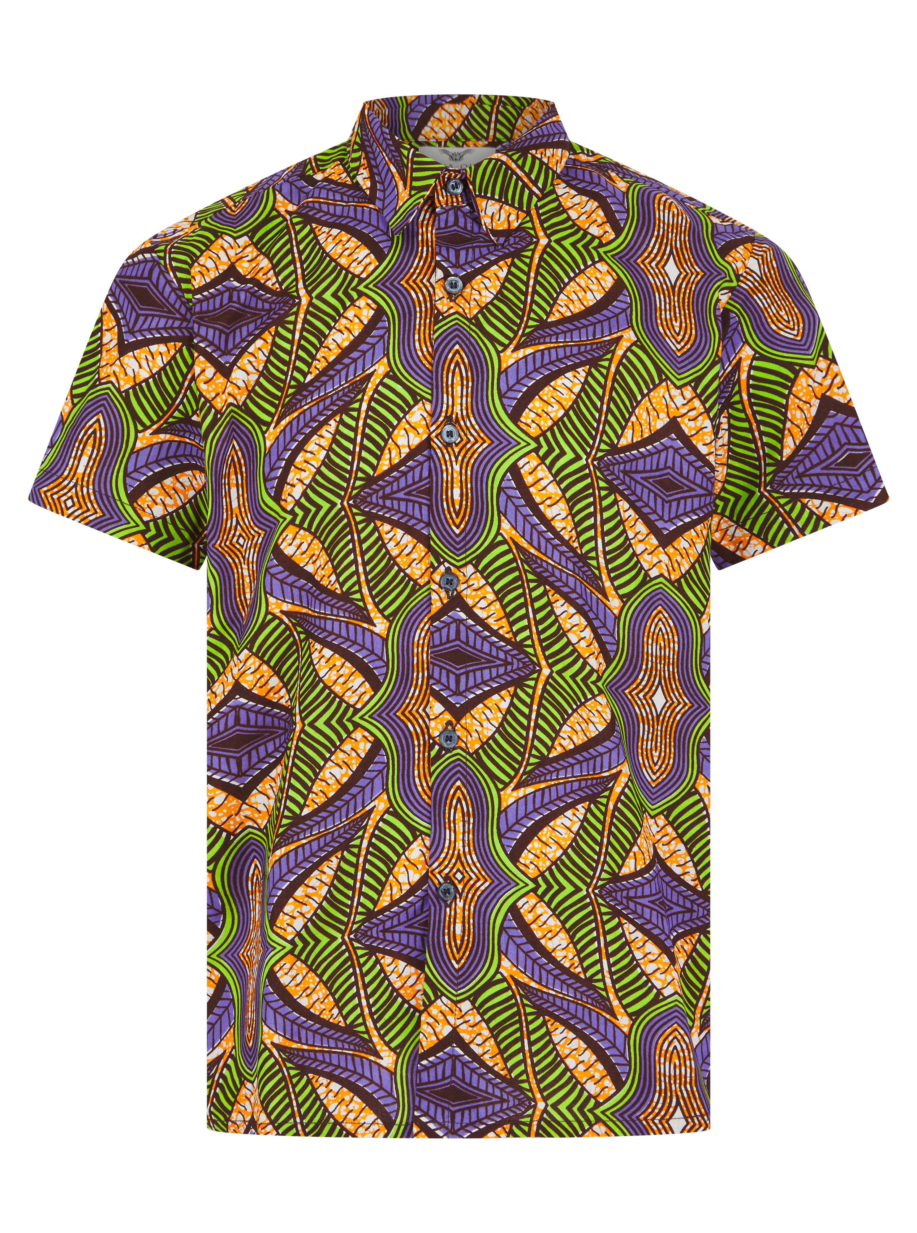 African print dress shirt mens best sale