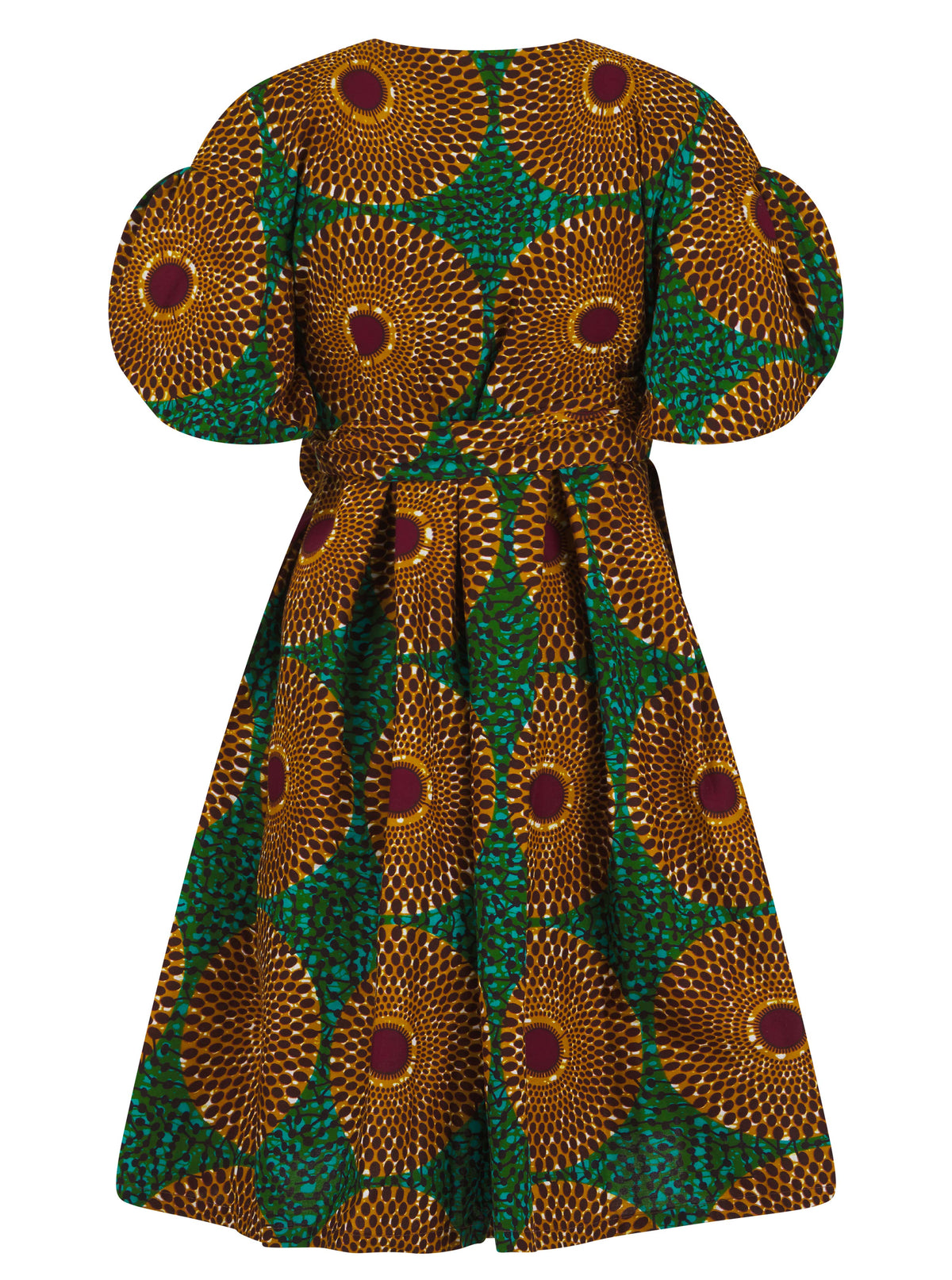African print wrap dress