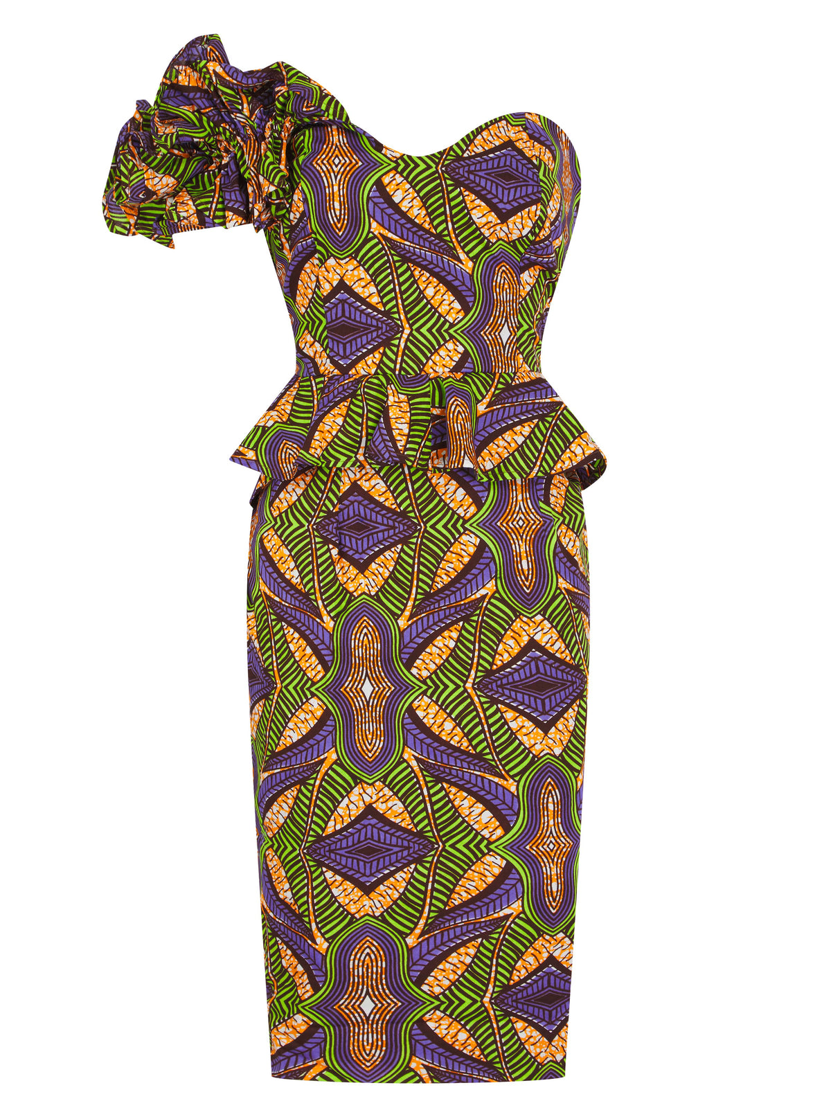 African print peplum dress