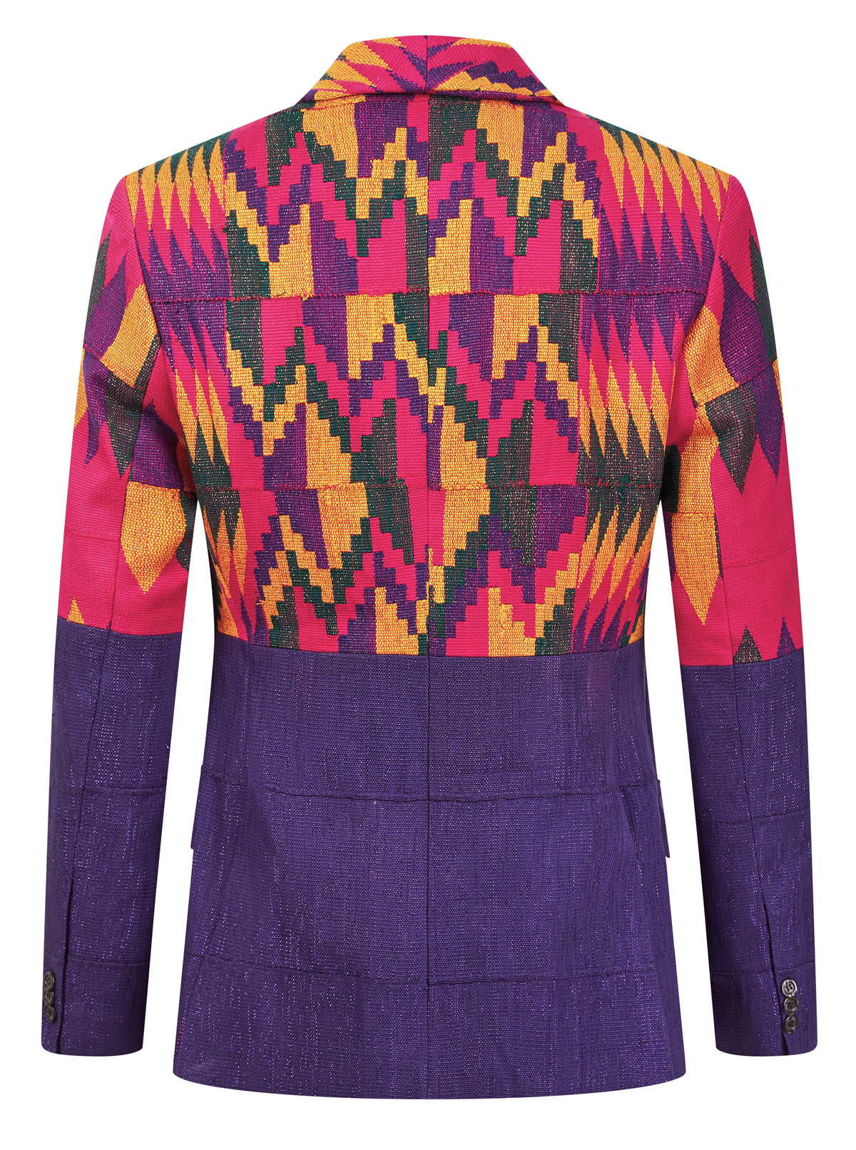 Men's Handwoven Purple Kente Blazer