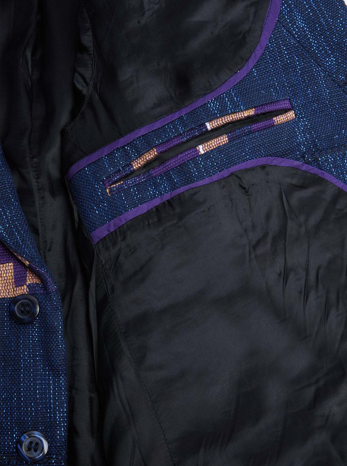 Men's Handwoven Blue Kente Blazer
