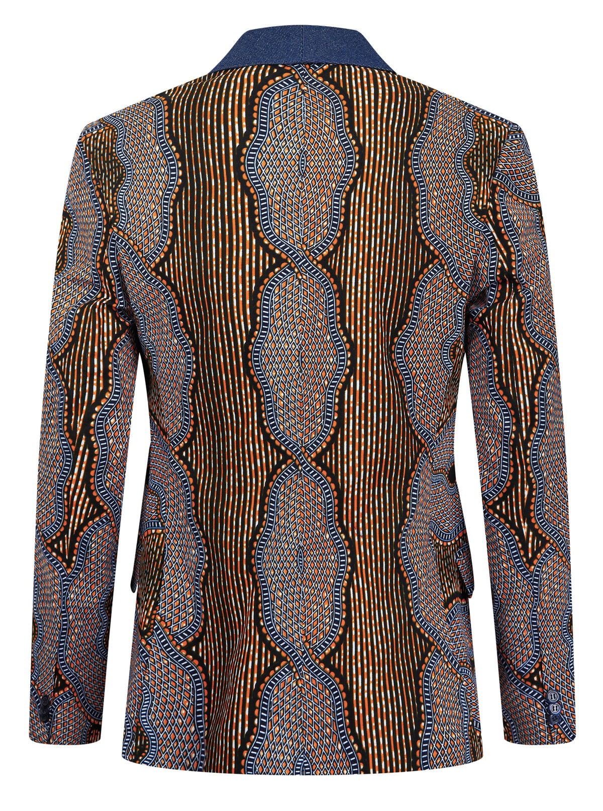 Men's Denim Shawl Collar African print Blazer