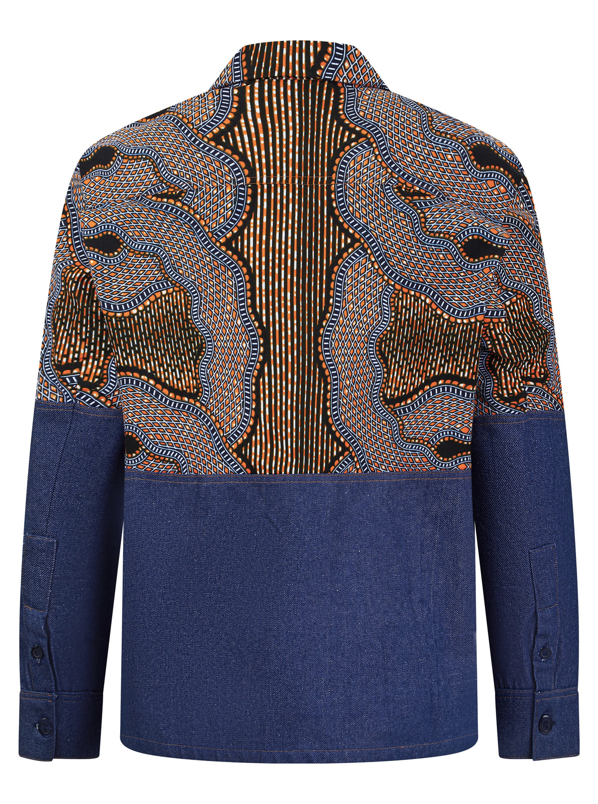 Men's Demin & African print Shacket