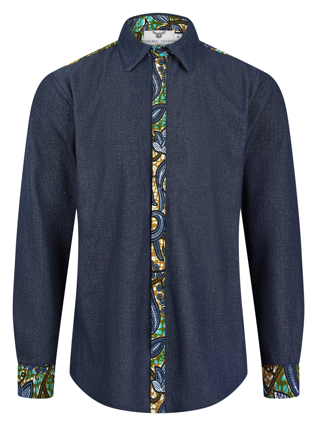 Men's African print Denim shirt