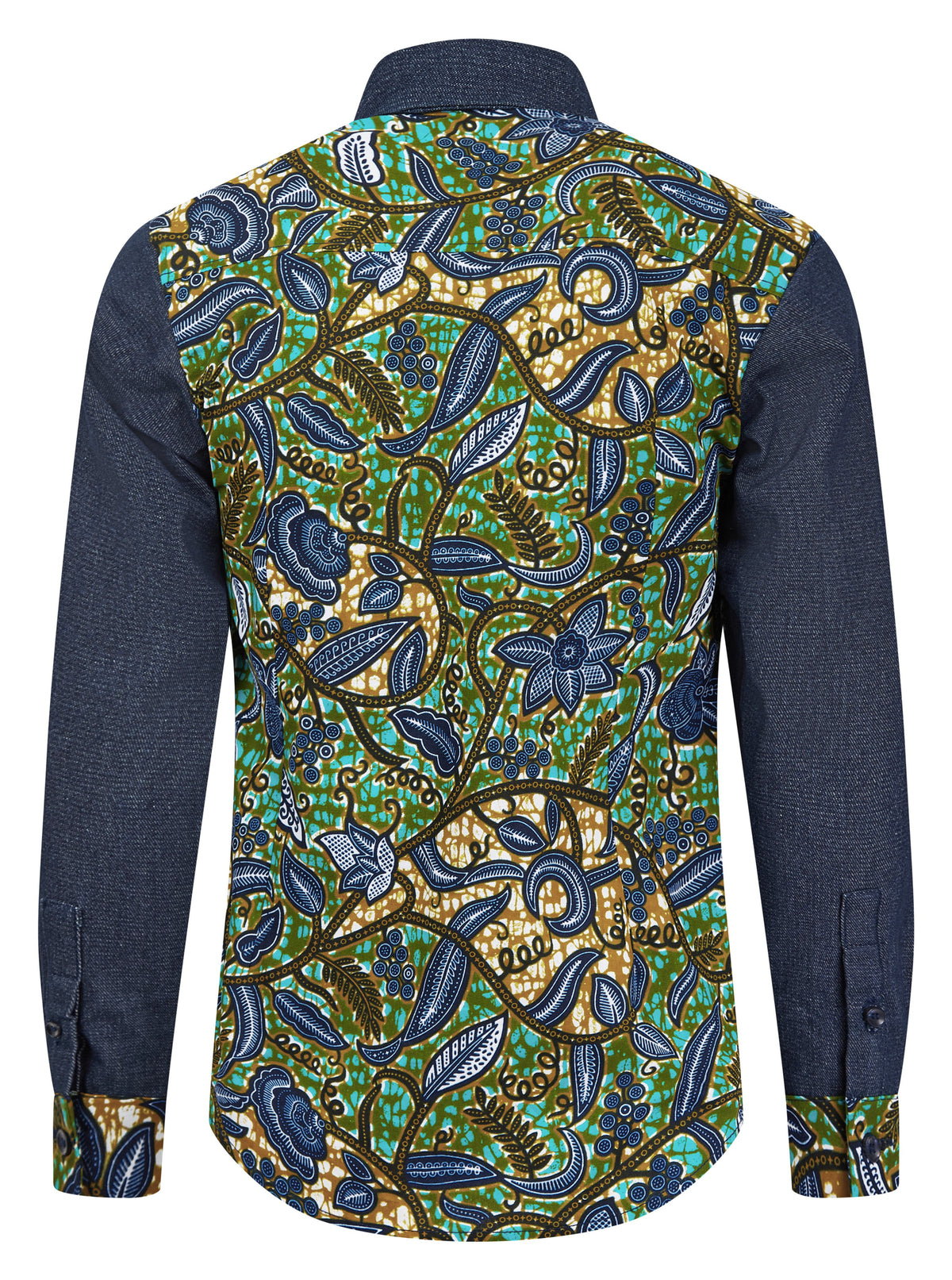 Men's African print Denim shirt