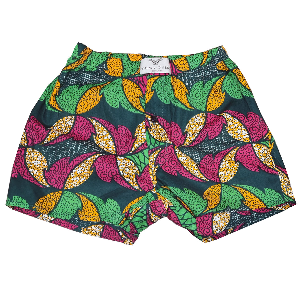 Men's African print boxer shorts-Autumn Leaf