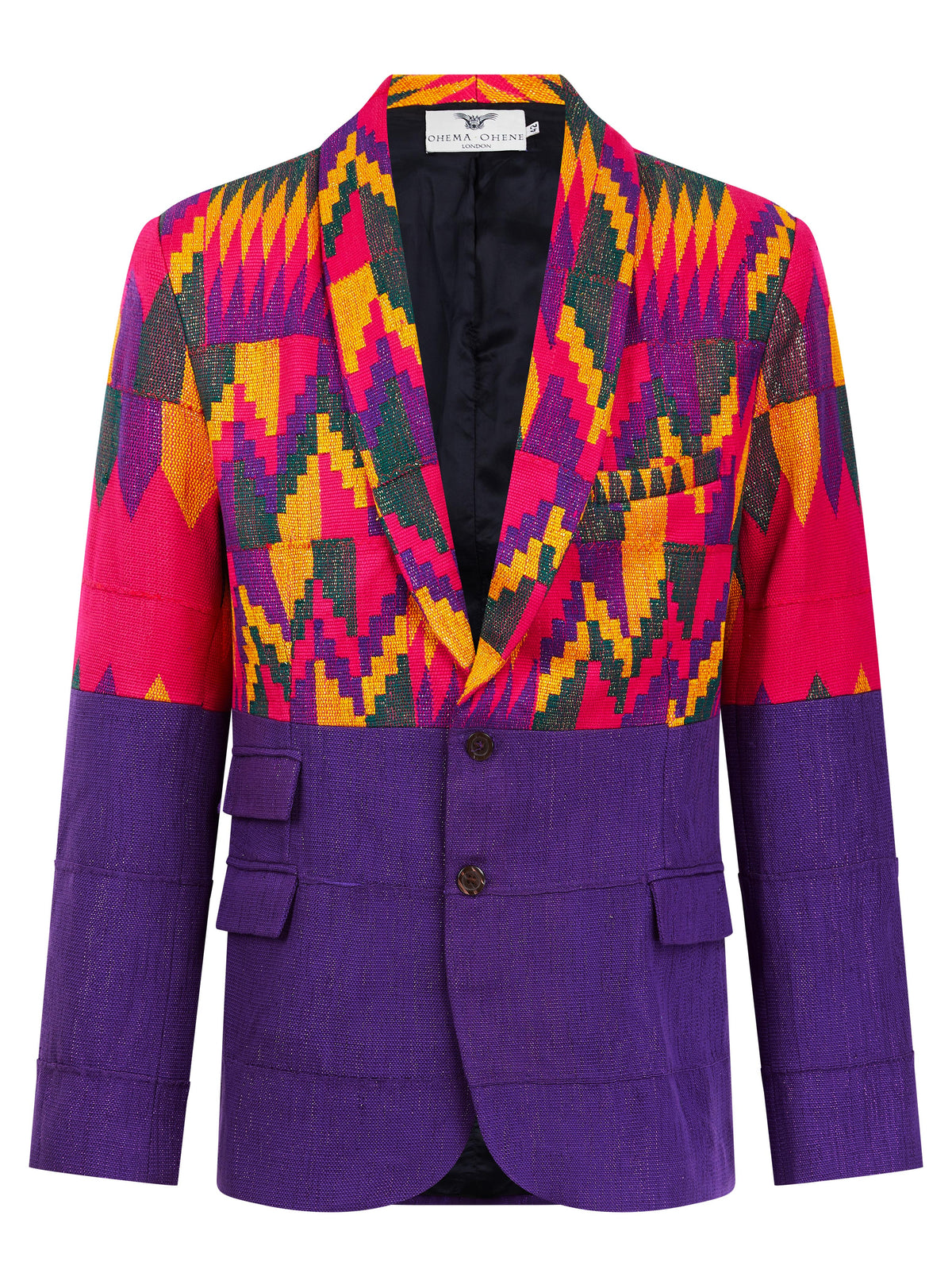 Men's Handwoven Purple Kente Blazer