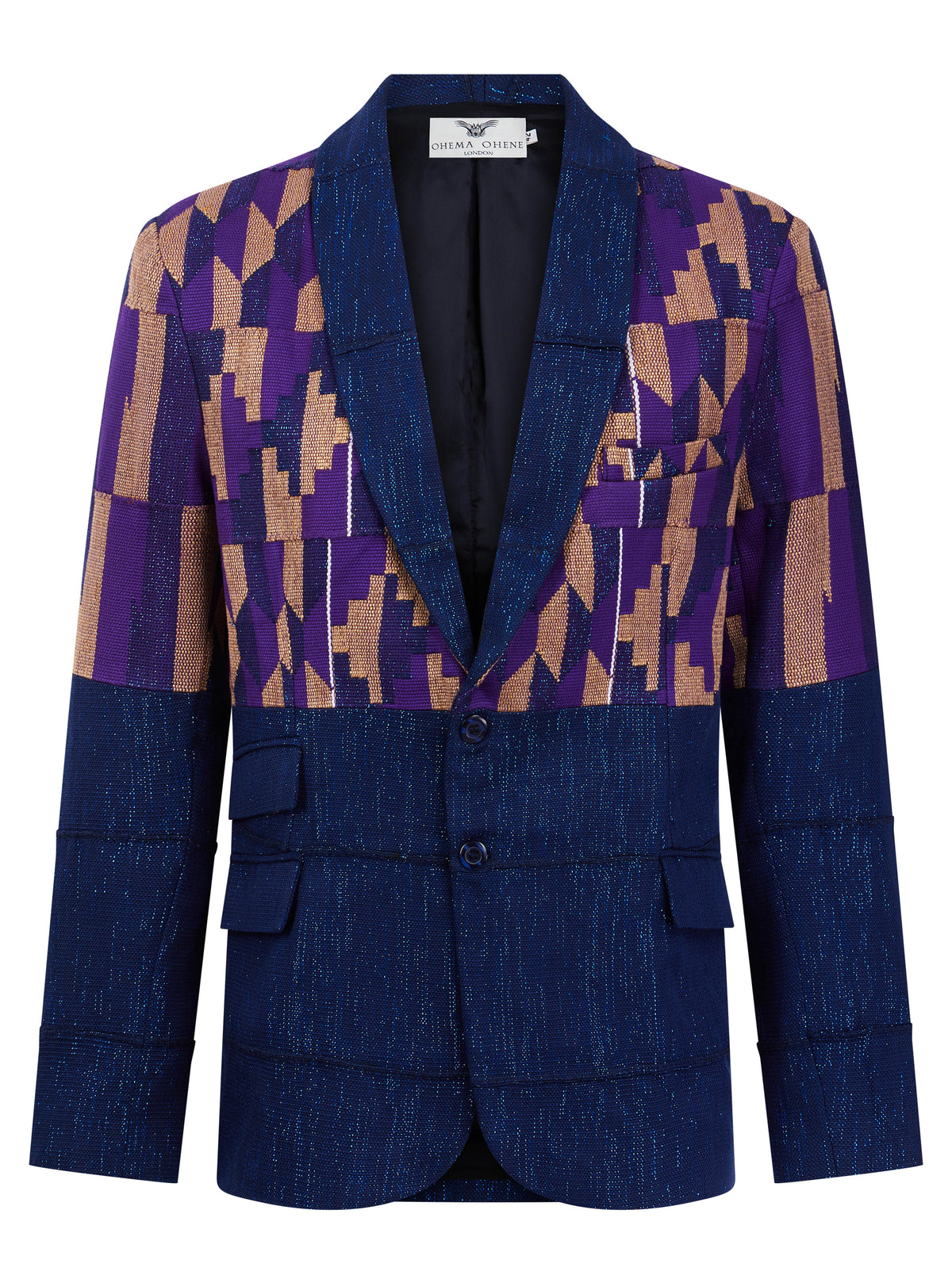 Men's Handwoven Blue Kente Blazer