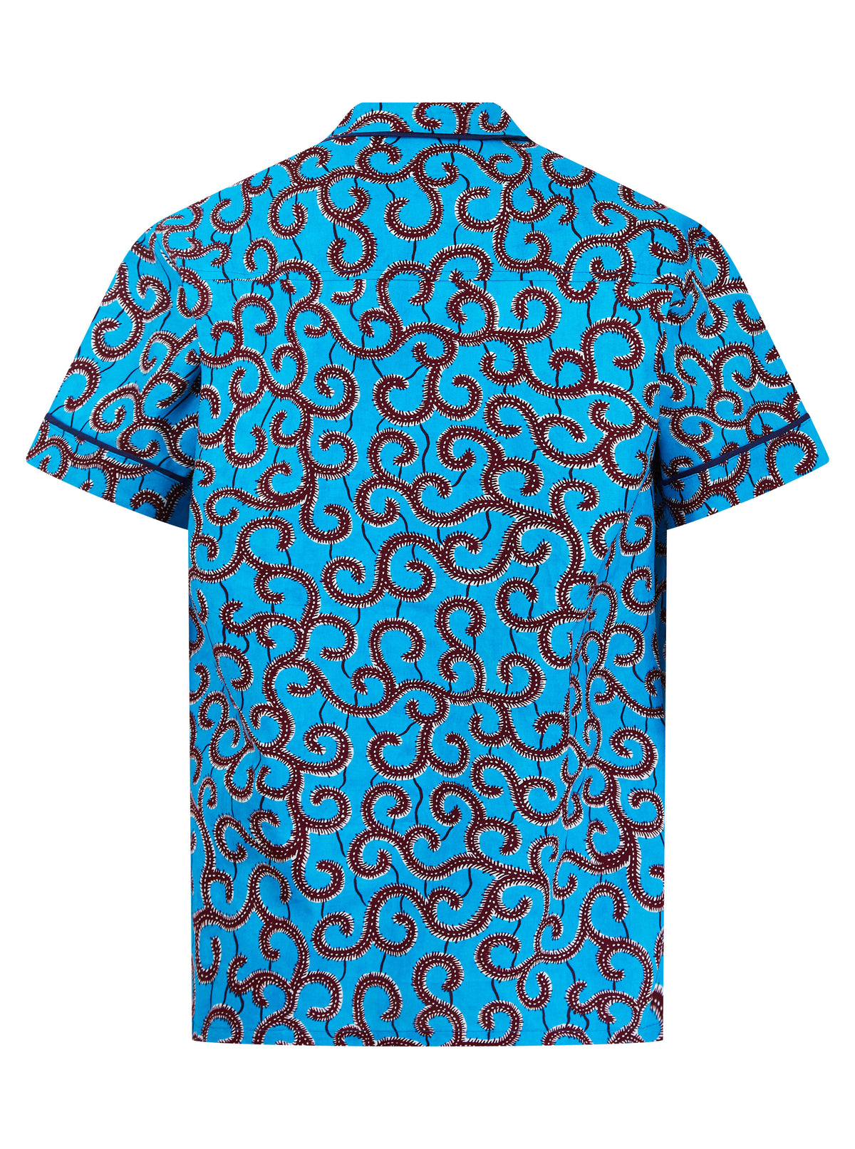 Unisex Blue African Print Cotton Trouser Pyjama Set
