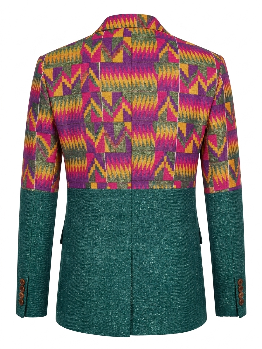 Ohema Ohene Woven Kente blazer bk