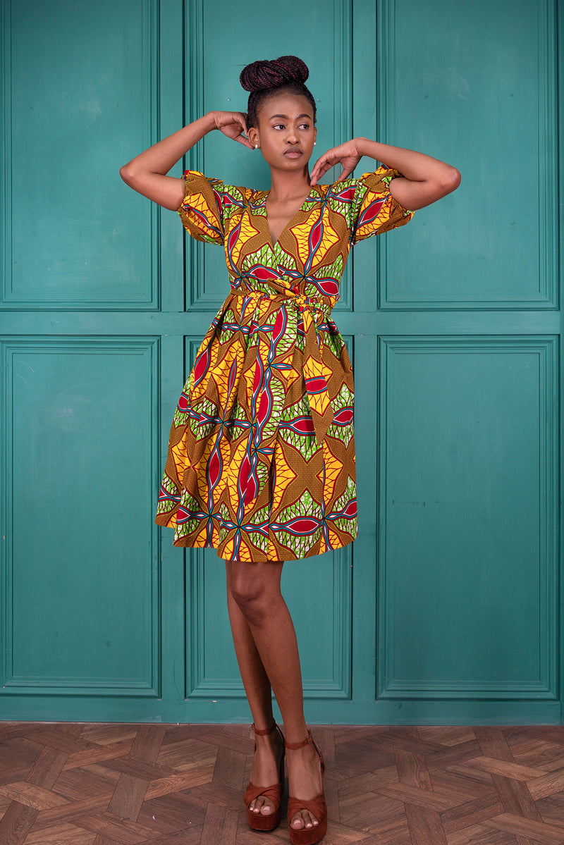 African print midi dress Ohema Ohene