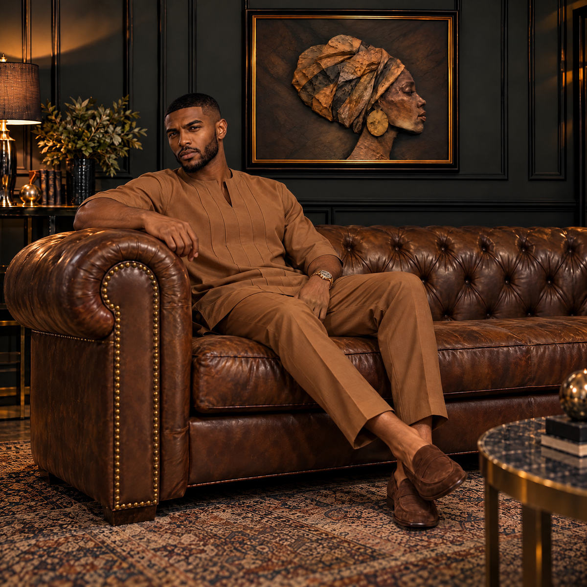 Men's Senator Kaftan Suit Pleated Front