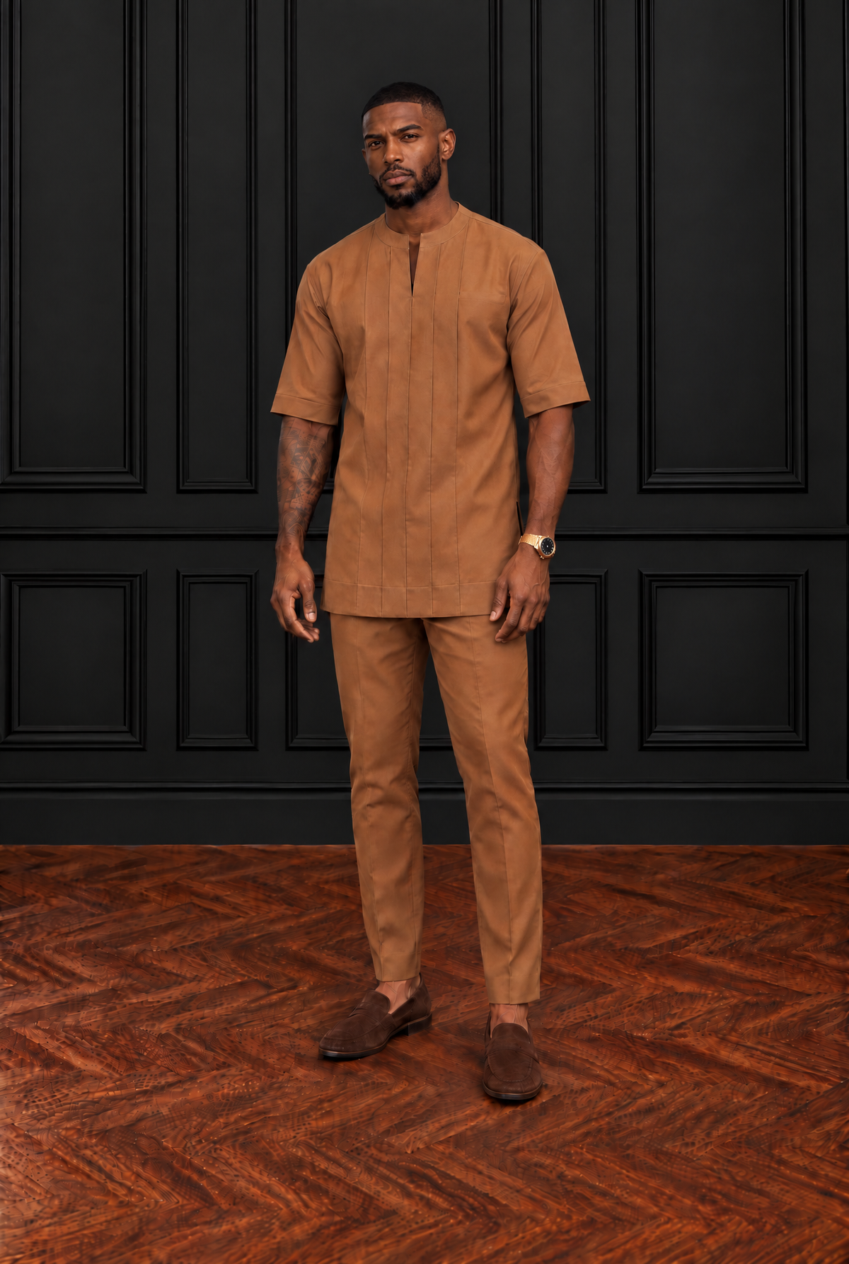 Men's Senator Kaftan Suit Pleated Front