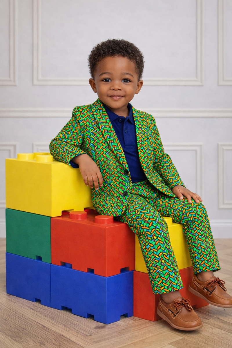 Kids African print suit Ohema Ohene
