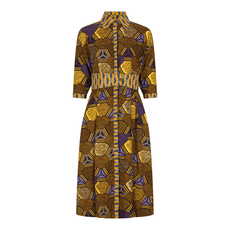 Rita Mixed Print Midaxi Dress - OHEMA OHENE AFRICAN INSPIRED FASHION