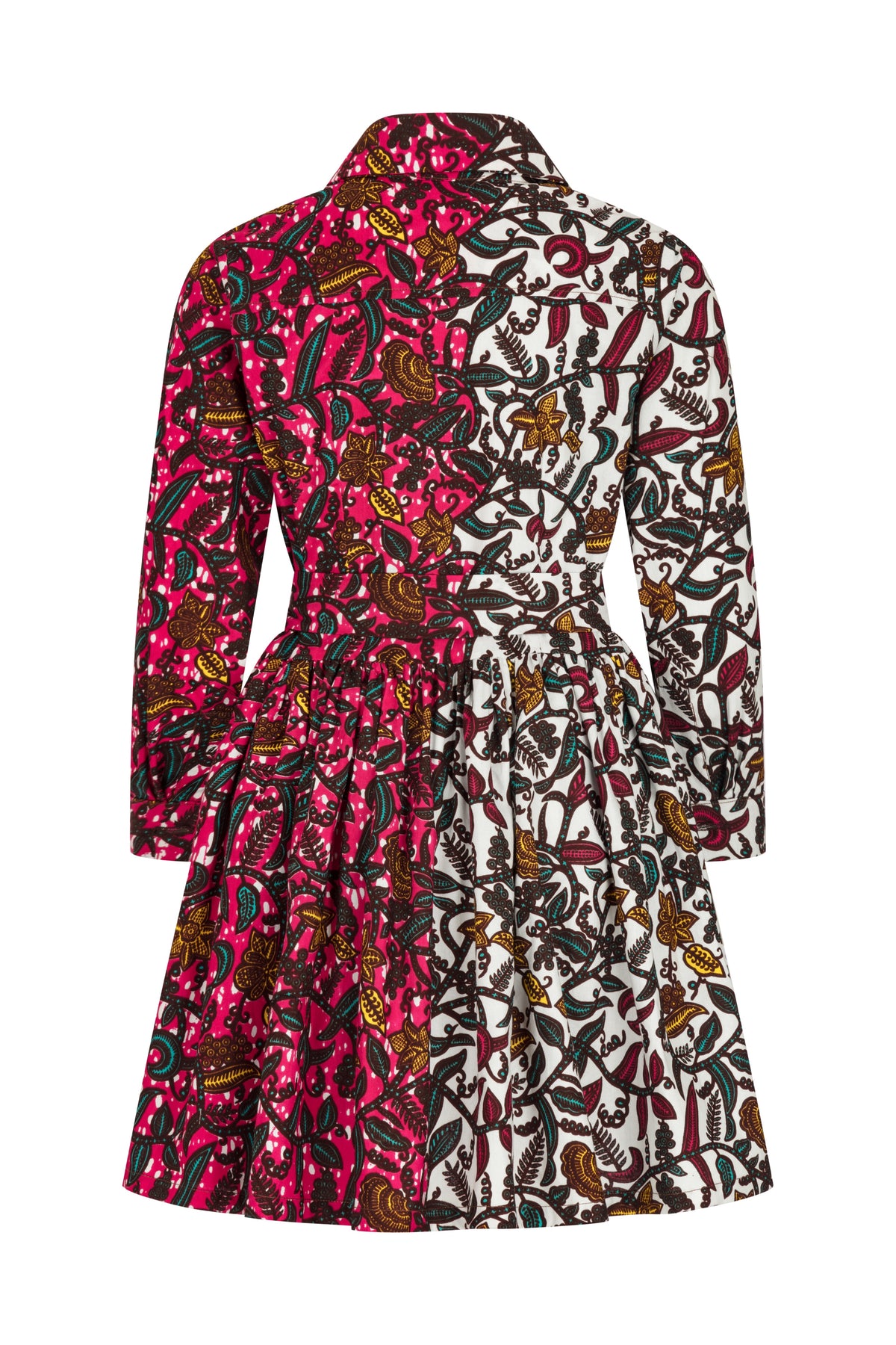 Girls Pink Floral African print dress - OHEMA OHENE AFRICAN INSPIRED FASHION