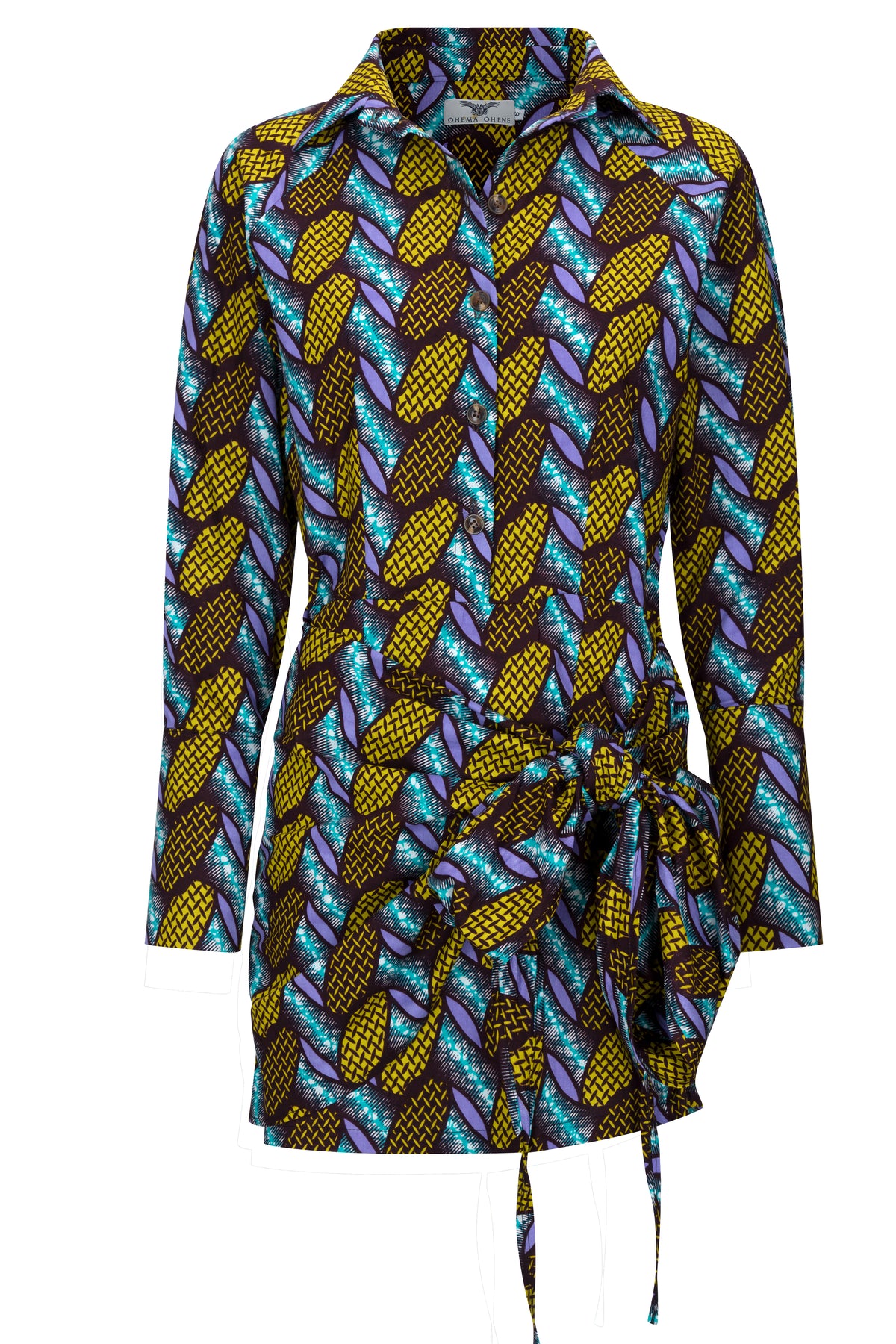 Davina wrap shirt dress - OHEMA OHENE AFRICAN INSPIRED FASHION