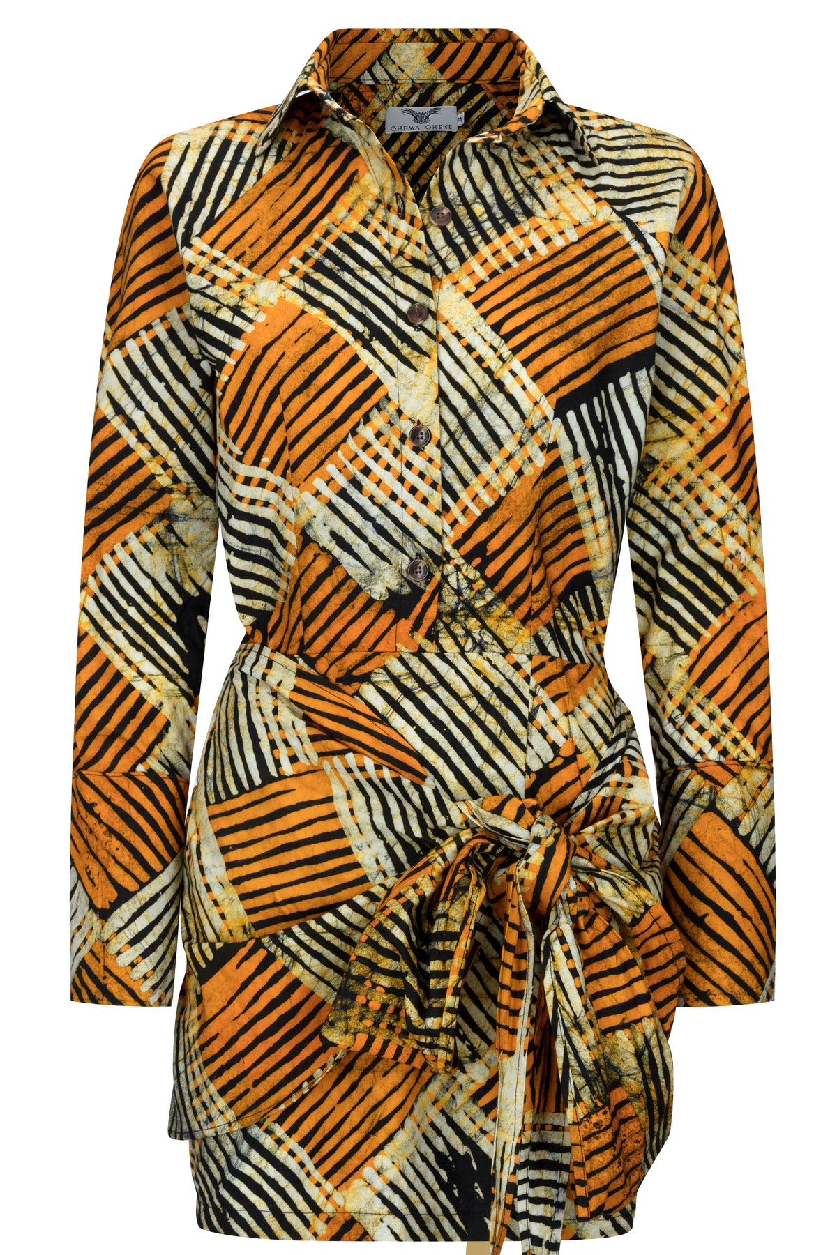 Davina wrap shirt dress Tie & Dye - OHEMA OHENE AFRICAN INSPIRED FASHION