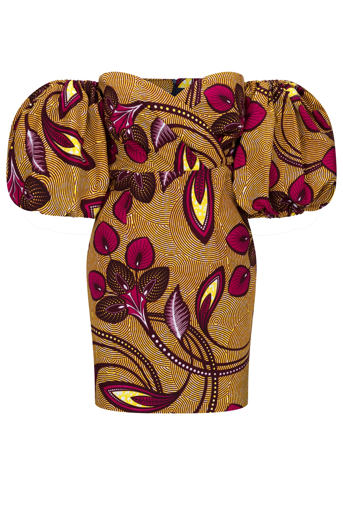Crystal Puff Sleeve Bandeau Mini Dress - OHEMA OHENE AFRICAN INSPIRED FASHION