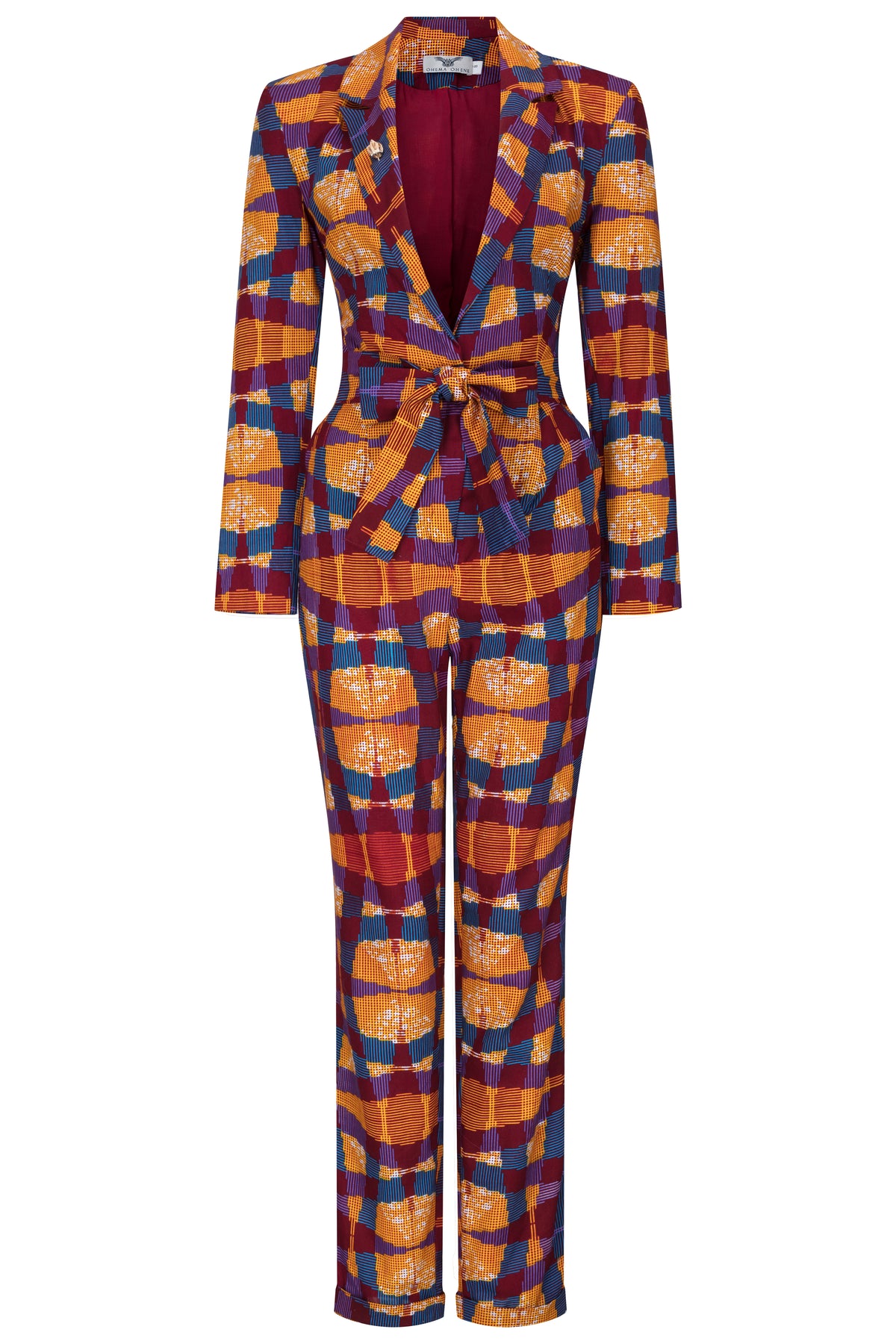Karissa Blazer Jumpsuit-Abstract Check – OHEMA OHENE AFRICAN