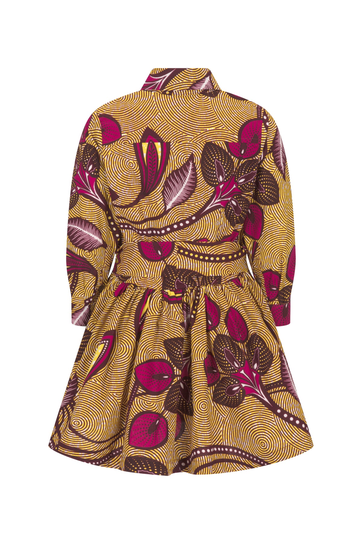 Girls African print dress- Wine Floral - OHEMA OHENE AFRICAN INSPIRED FASHION