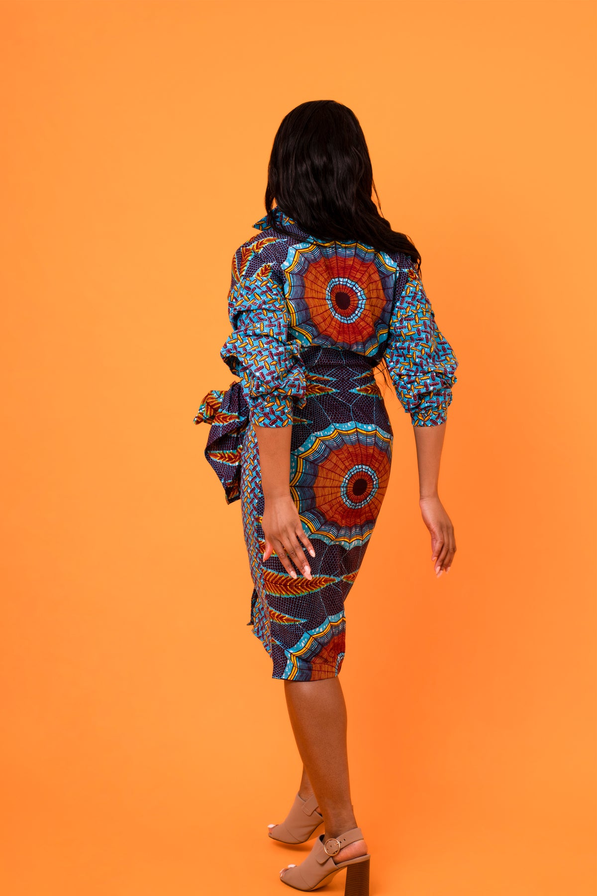 Ama Midi Wrapper Shirt Dress - OHEMA OHENE AFRICAN INSPIRED FASHION