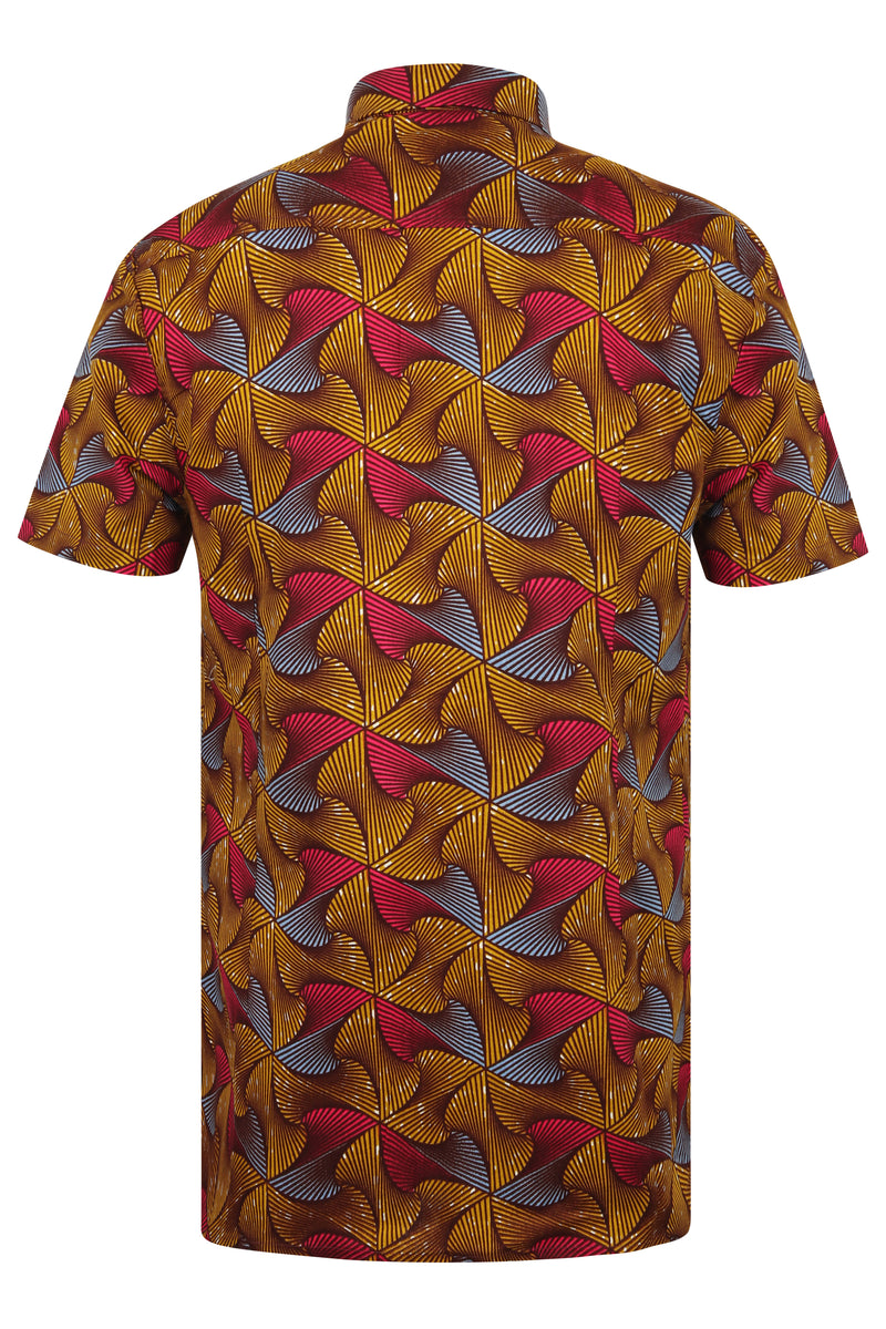 Men's SS African print shirt-Crossways - OHEMA OHENE AFRICAN INSPIRED FASHION