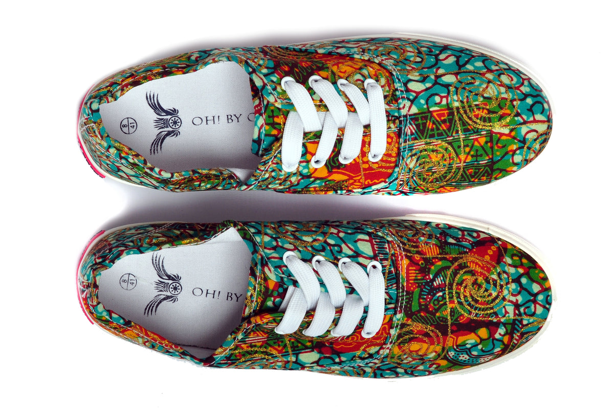 African Print Canvas Sneaker-Butterfly - OHEMA OHENE AFRICAN INSPIRED FASHION