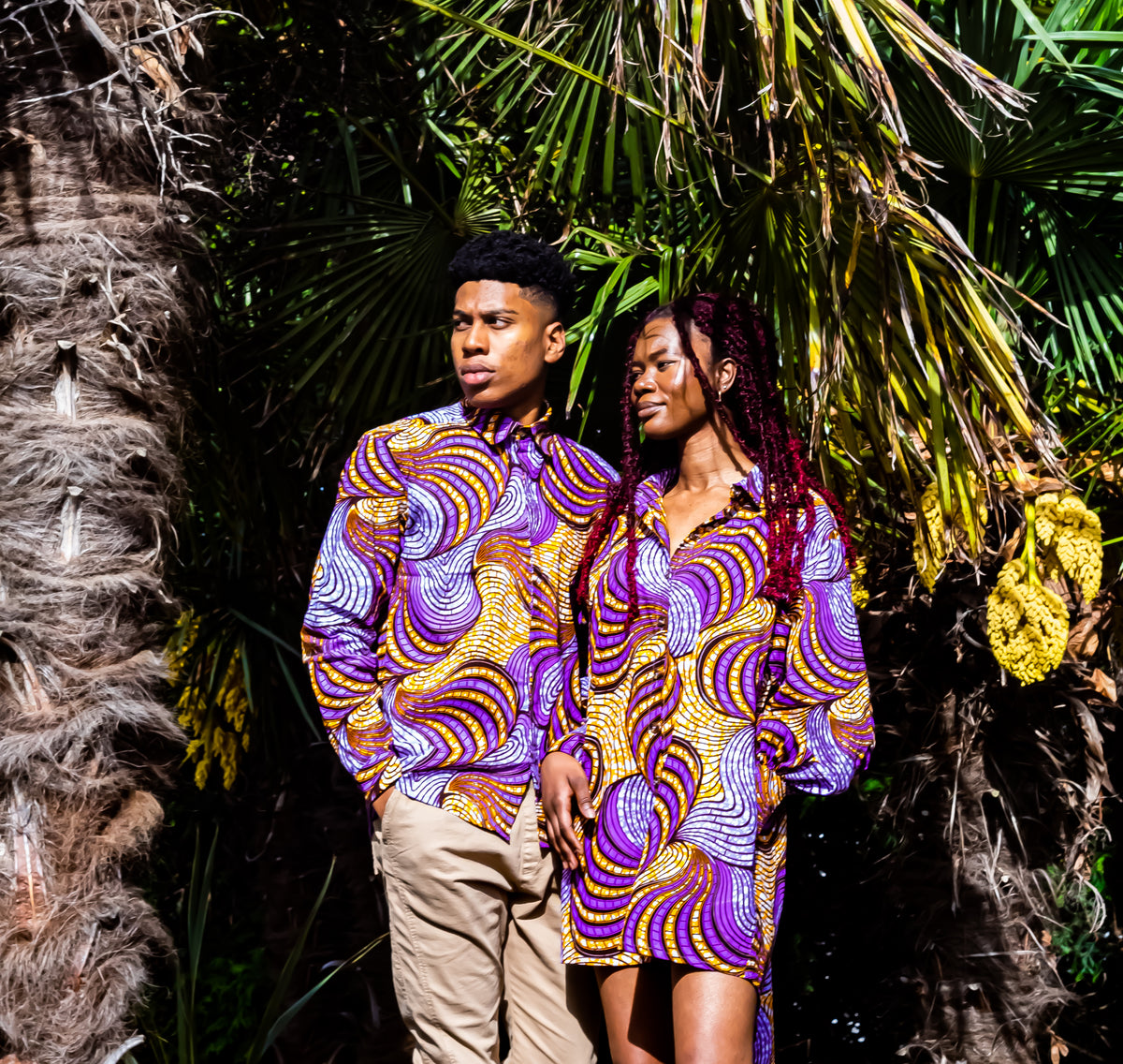 Men's Long sleeve African print shirt-Fairground - OHEMA OHENE AFRICAN INSPIRED FASHION