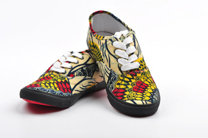 African Print Canvas Sneaker-Rising Sun - OHEMA OHENE AFRICAN INSPIRED FASHION