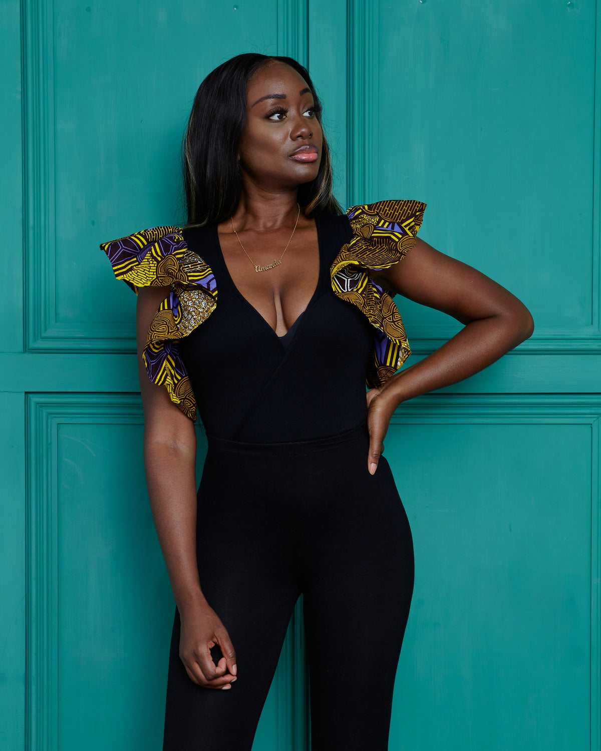African print bodysuit