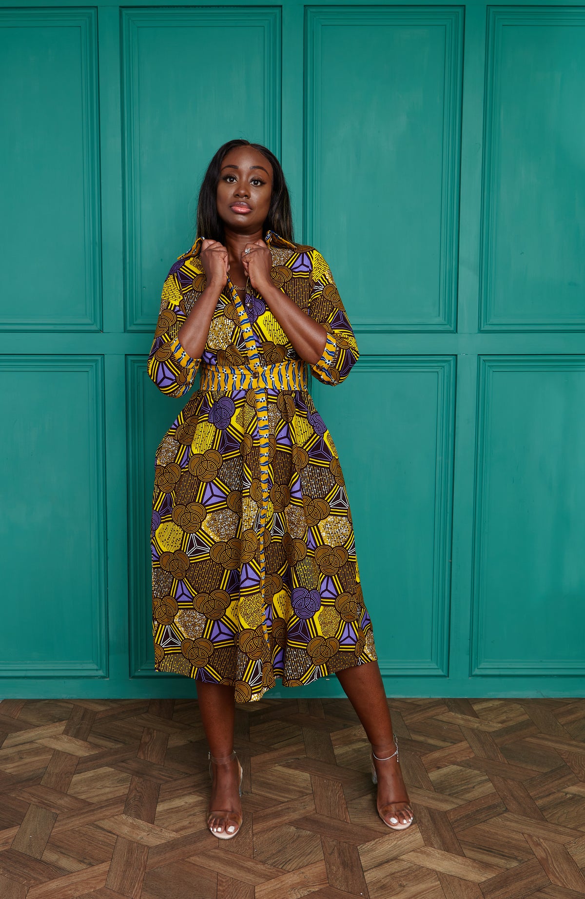 Rita Mixed Print Midaxi Dress - OHEMA OHENE AFRICAN INSPIRED FASHION