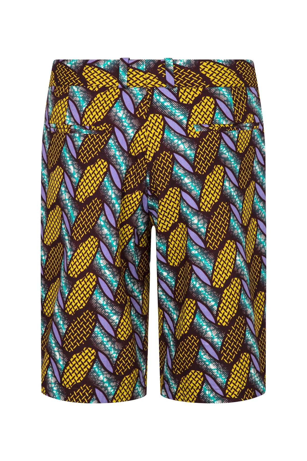 Jamie African print shorts-Blu - OHEMA OHENE AFRICAN INSPIRED FASHION