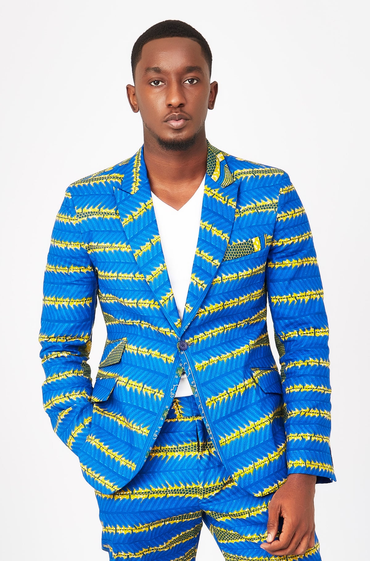 Men's African print blazer Love Web Ohema Ohene FT
